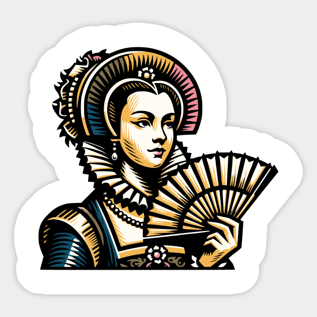 Elizabethan Woman Sticker by JSnipe